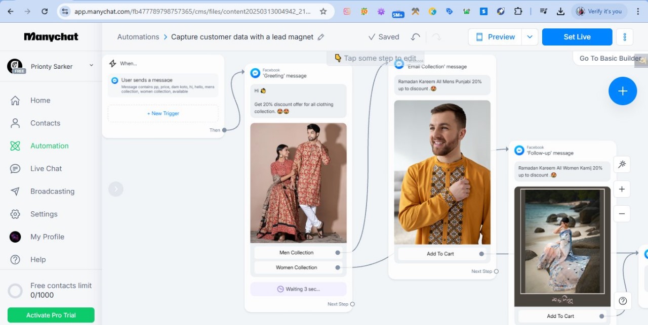 Project 08 , Massenger Chat Bot Creation
