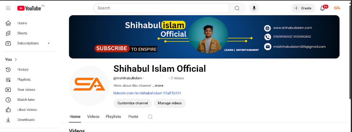 Project 14, Youtube Channel Setup